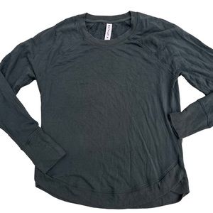 Athleta Mindset Sweatshirt Women's Small Green Gray Long Sleeve Crewneck Relaxed